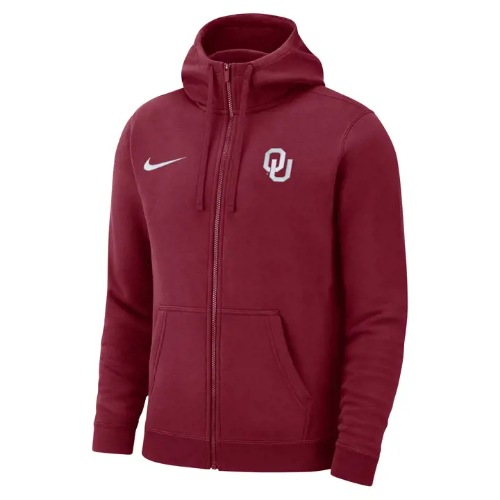 PULL À CAPUCHE EN POLAIRE POUR HOMME OKLAHOMA SOONERS NCAA CLUB ROUGE CRIMSON
