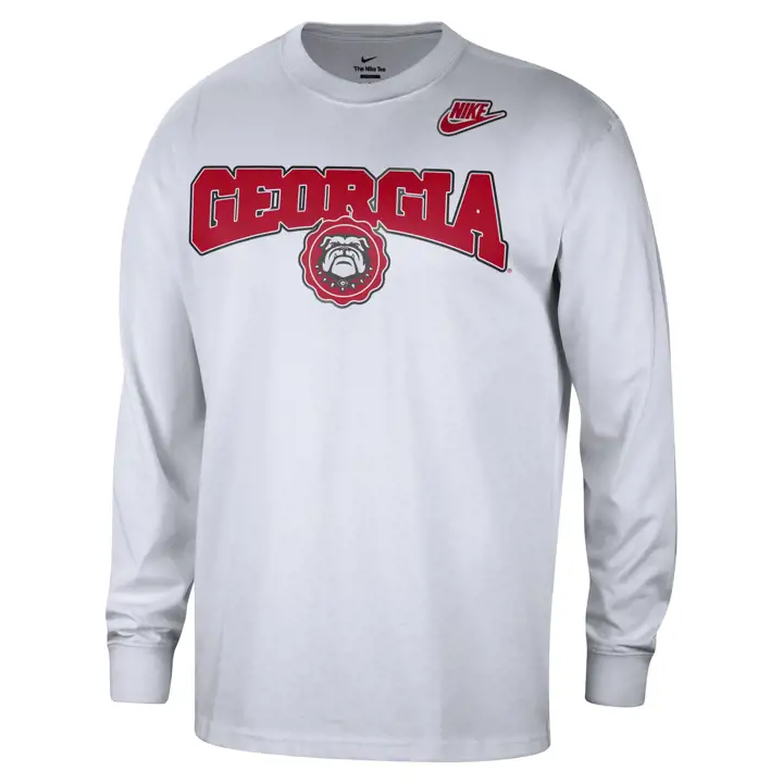 TEE-SHIRT À MANCHES LONGUES RAS DU COU GEORGIA BULLDOGS NCAA MAX90 JV 23 BLANC