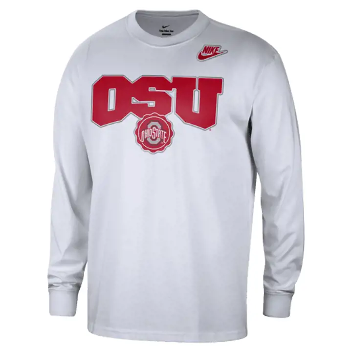 T-SHIRT OHIO STATE BUCKEYES NCAA MAX90 JV RAS-DU-COU MANCHES LONGUES 23 BLANC