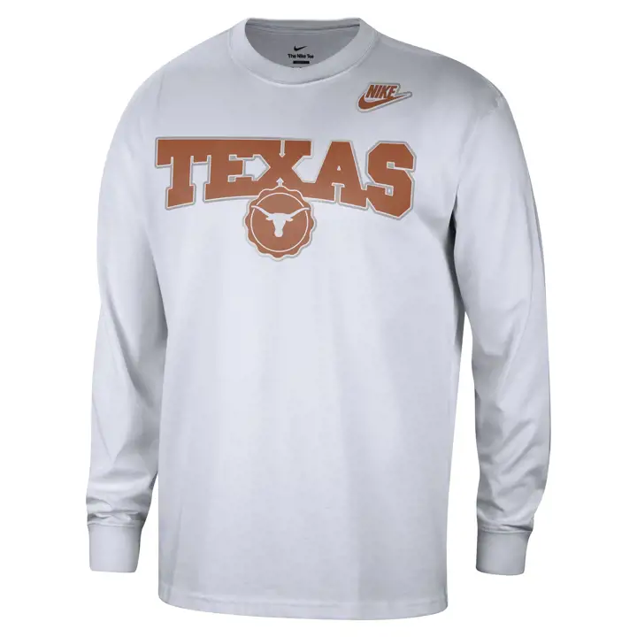 T-SHIRT MANCHES LONGUES TEXAS LONGHORNS NCAA MAX90 JV COL ROND 23 BLANC