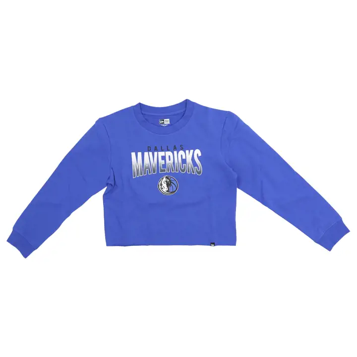 T-shirt court femme manches longues NBA Dallas Mavericks 23 bleu
