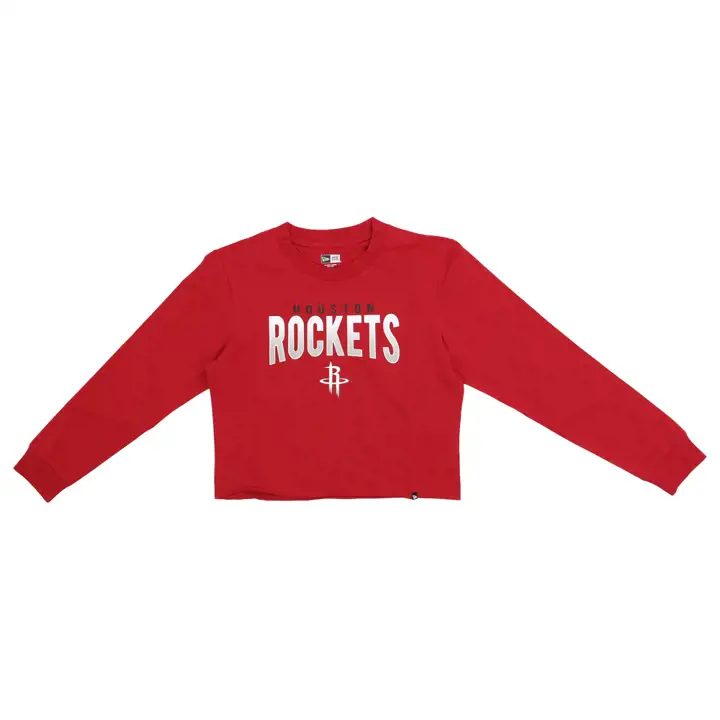 T-shirt court femme NBA Houston Rockets manches longues 23 rouge
