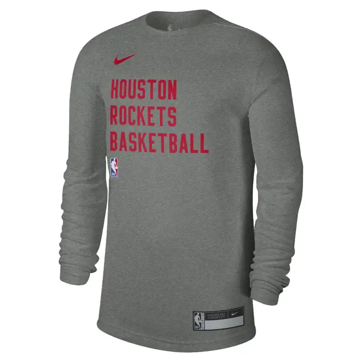 T-Shirt Manches Longues Entraînement NBA HOUSTON ROCKETS GRIS