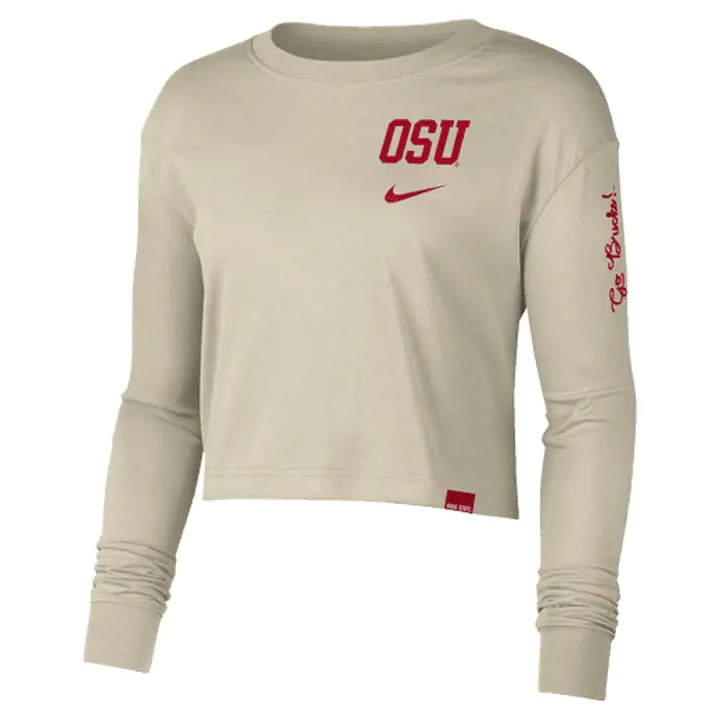 Ohio State Buckeyes NCAA FEMME NIVEAU JUNIOR MANCHES LONGUES 23 Naturel