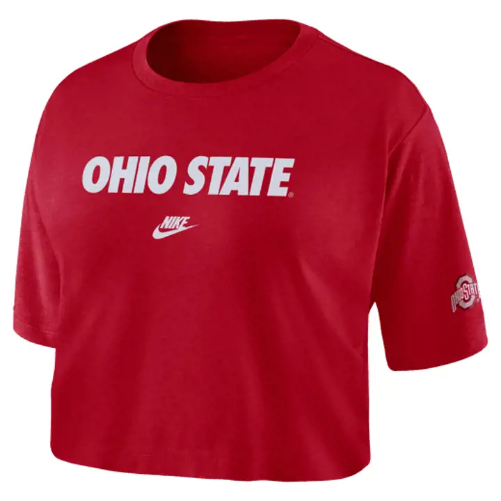 Haut court 23 Legacy NCAA pour femme Ohio State Buckeyes rouge