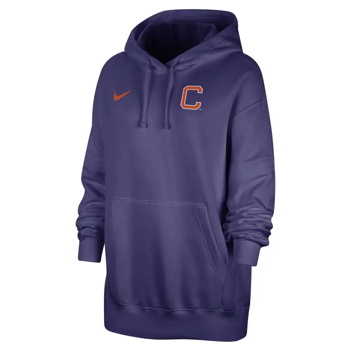 SWEAT À CAPUCHE POLAIRE CLEMSON TIGERS NCAA FEMME CLUB À ENFILER 23 VIOLET/ORANGE