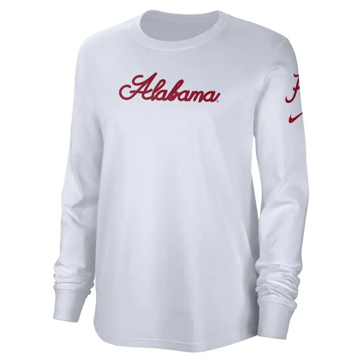 T-SHIRT MANCHES LONGUES FEMME ALABAMA CRIMSON TIDE NCAA LETTRE 23 BLANC