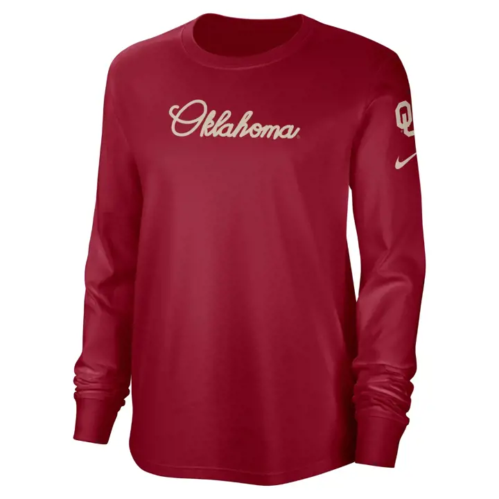 OKLAHOMA SOONERS NCAA T-SHIRT FEMME MANCHES LONGUES LETTERMAN 23 CRIM