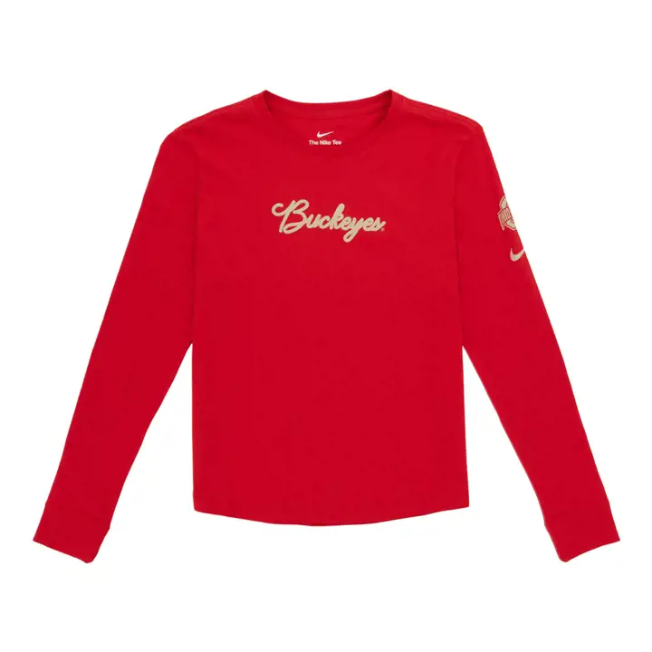 T-SHIRT MANCHES LONGUES FEMME BUCKEYES DE L'OHIO STATE NCAA 23 ROUGE