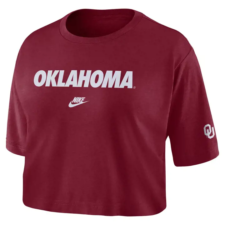 OKLAHOMA SOONERS NCAA CROP TOP FEMME LEGACY 23 CRIMSON