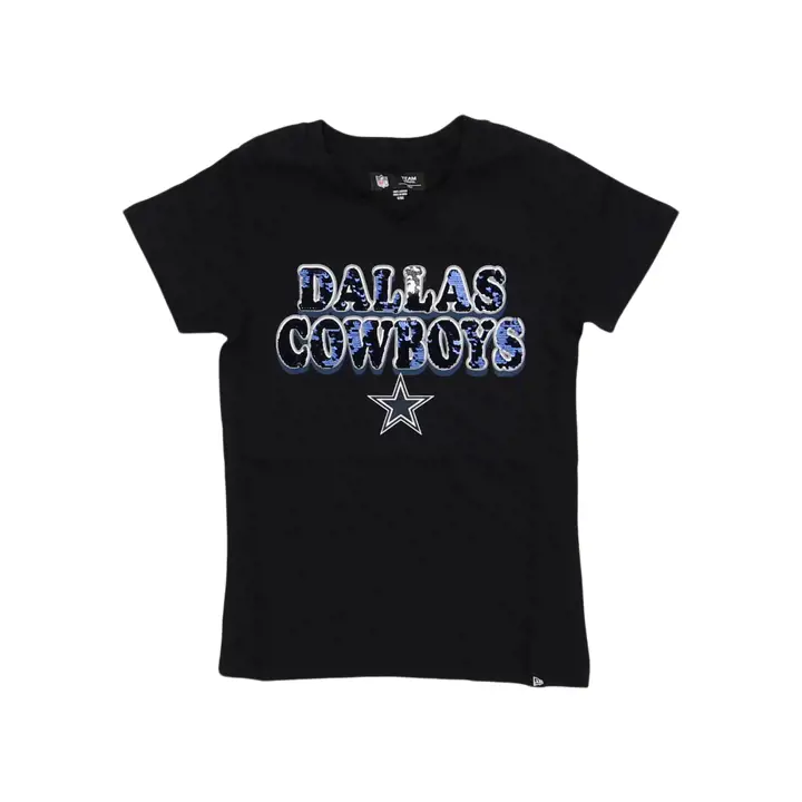 T-shirt NFL Dallas Cowboys pour jeunes filles à manches rayées BLEU MARINE