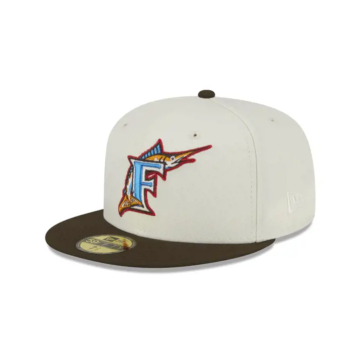Casquette 59FIFTY MLB Florida Marlins Hibou ivoire/marron/bleu