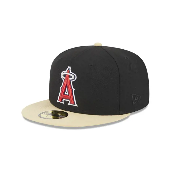 Casquette 59FIFTY Anaheim Angels MLB Vegas Night noir/or végétal/gris