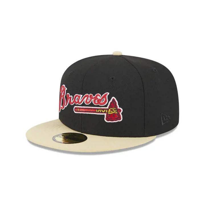 Casquette 59FIFTY MLB Atlanta Braves Vegas Night - noir/or végétal/gris