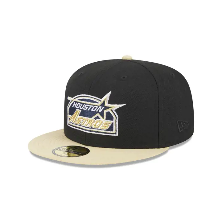 Casquette 59FIFTY MLB Houston Astros Vegas Night noire/or végétal/gris