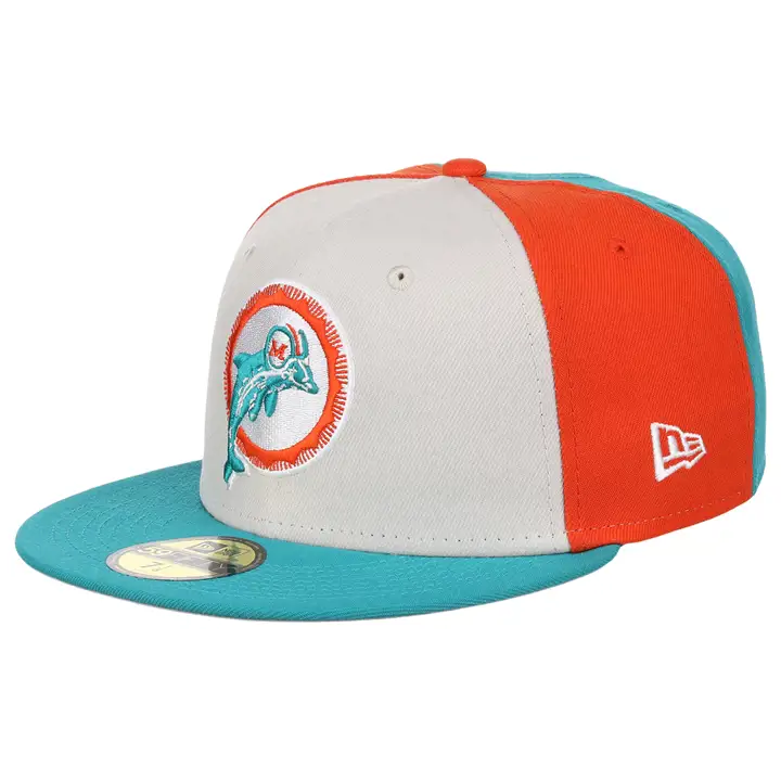 Miami Dolphins 23 NFL OF Casquette de bordure historique 59FIFTY STONE/AQ