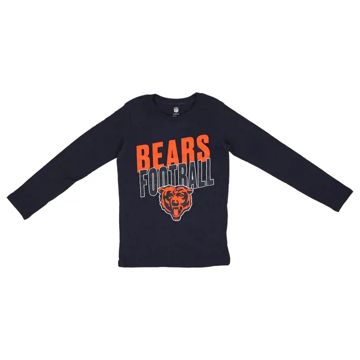 T-shirt à manches longues Chicago Bears NFL Youth Showtime bleu marine