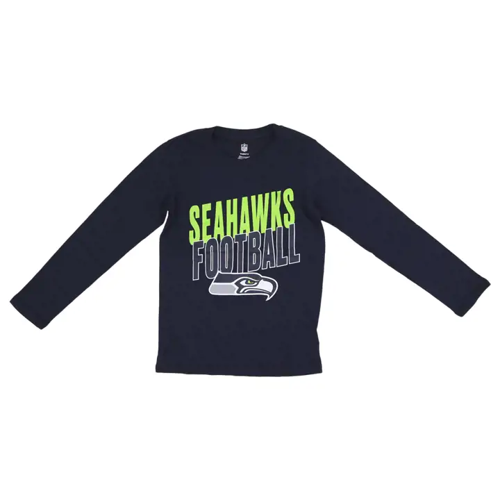 T-shirt à manches longues NFL pour enfant Seattle Seahawks Showtime marine