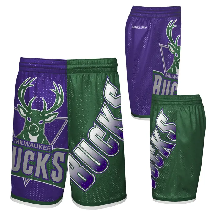 MILWAUKEE BUCKS Short NBA pour jeune M&N Big Face vert