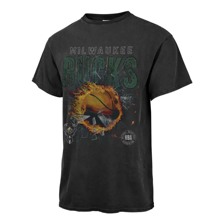 T-shirt tubulaire traditionnel Milwaukee Bucks NBA noir