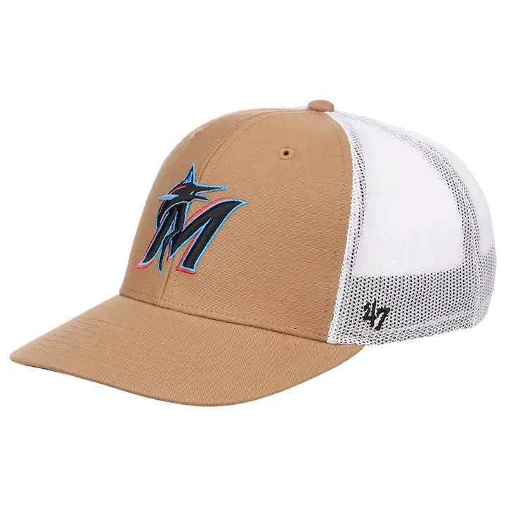 Miami Marlins MLB Camel TC Logo '47 Trucker Camel/wht
