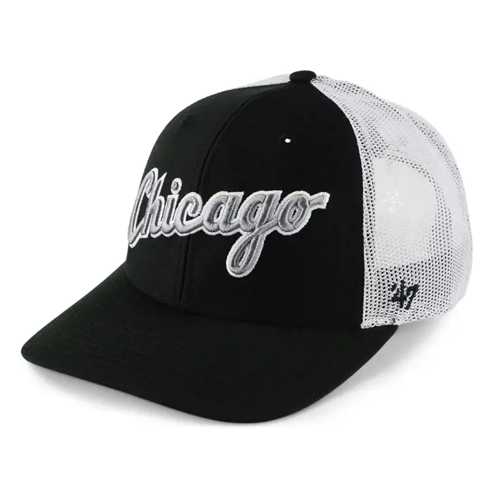 Casquette filet Trucker MLB Chicago White Sox Script '47 noire