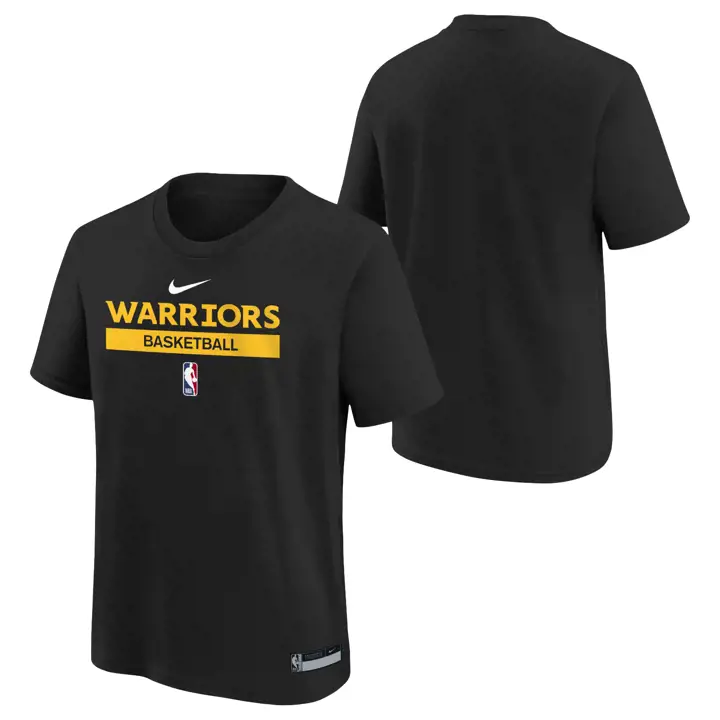 T-shirt d'entraînement NBA Warriors pour jeune enfant NOIR