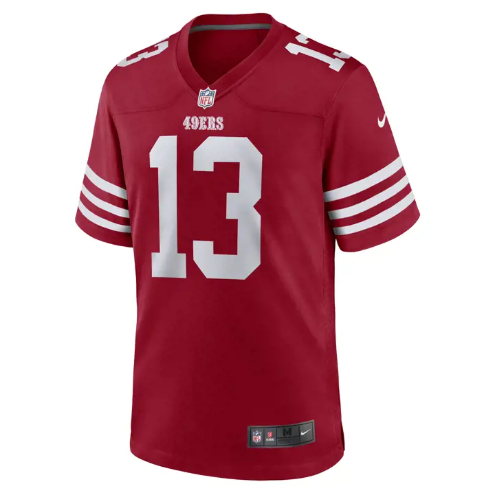 Maillot de match NFL 49ERS 22 Brock Purdy ROUGE