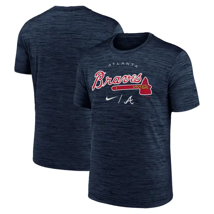 T-shirt bleu marine MLB Velocity Gametime Atlanta Braves
