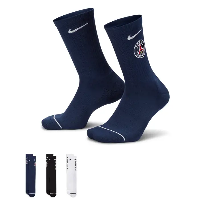 Chaussettes de sport quotidiennes du club Paris Saint-Germain, coloris blanc