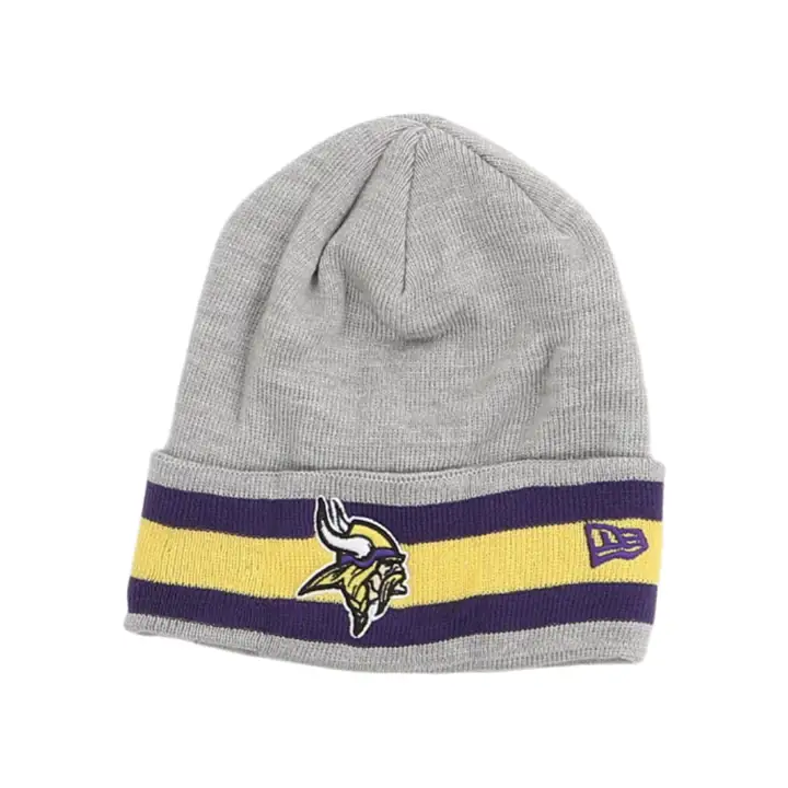 Minnesota Vikings NFL Bonnet tricoté à rayures gris