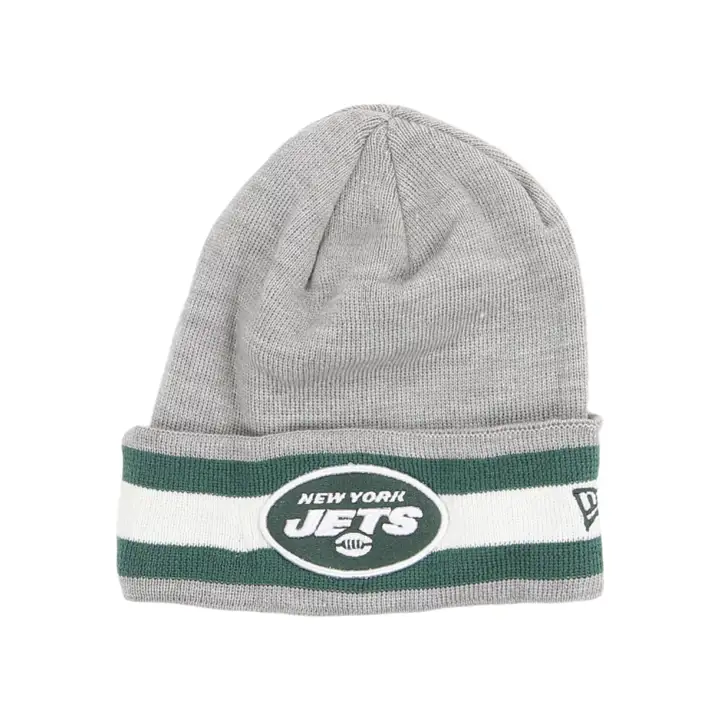 New York Jets NFL Bonnet Tricot rayé gris