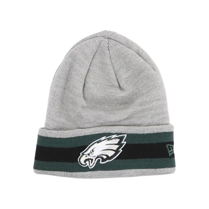 Bonnet tricoté avec bande Philadelphia Eagles NFL gris