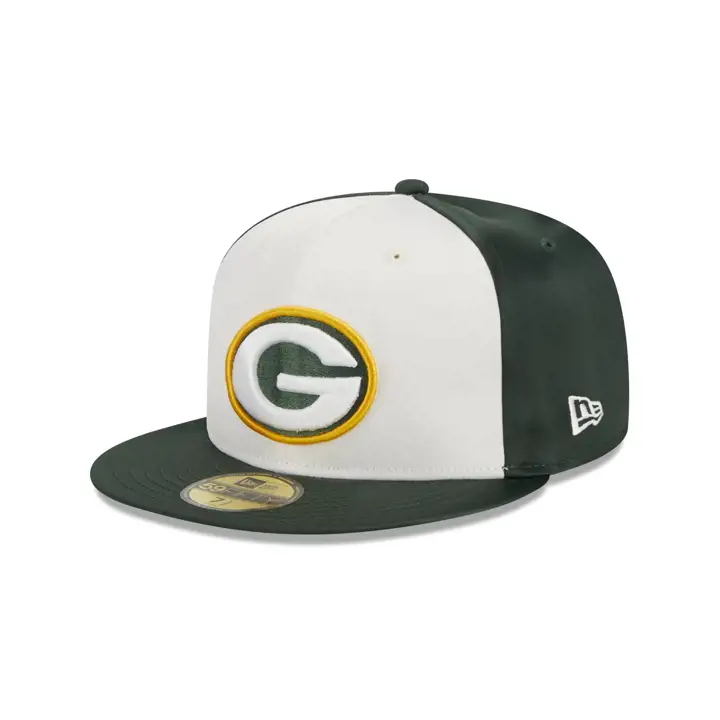 Casquette NFL rétro satinée 59FIFTY Green Bay Packers blanc/vert foncé