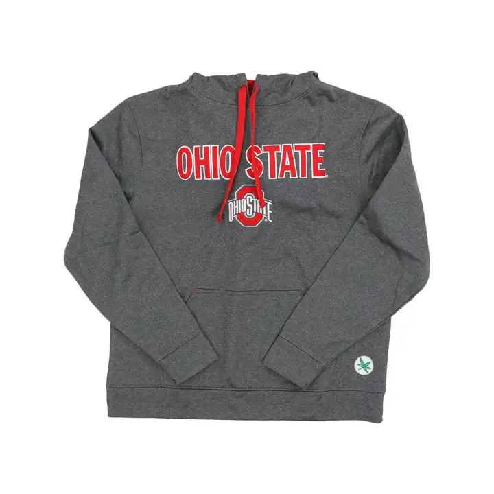 Sweat à capuche Ohio State Buckeyes NCAA en polyester gris brodé (DS GRY)