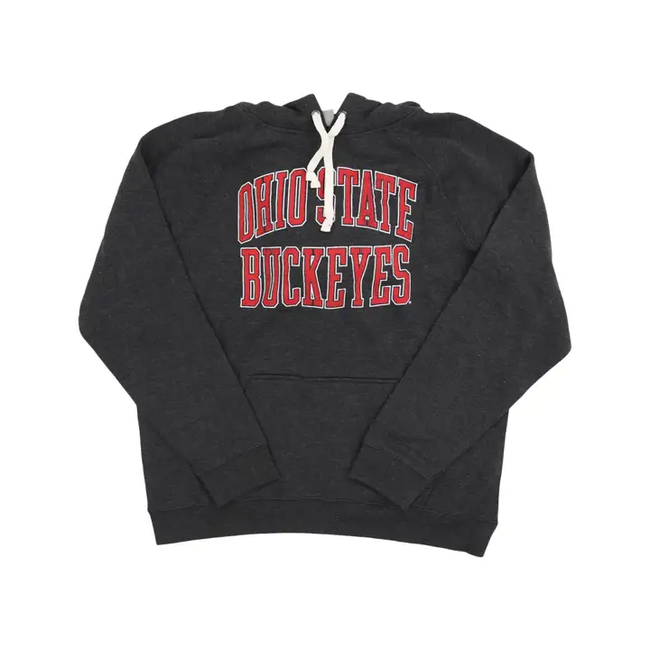 Ohio State Buckeyes NCAA Sweat à Capuche Gris Anthracite Effet Usé DS CHARC