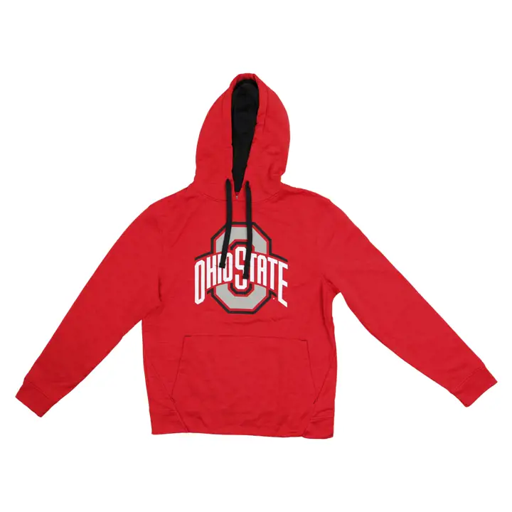Sweat à capuche en polyester brodé rouge Ohio State Buckeyes NCAA DS RED