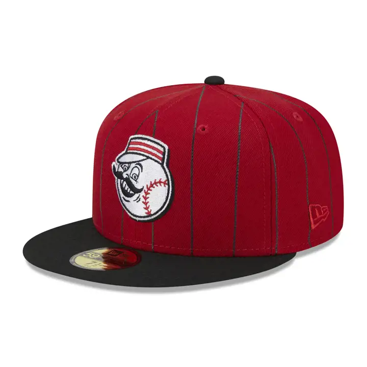 Cincinnati Reds MLB Prime Pinstripe 59FIFTY rouge/noir/gris