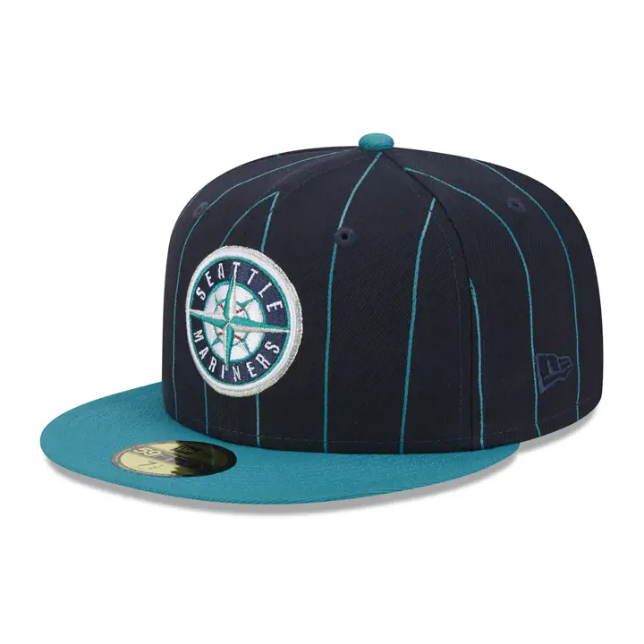 Seattle Mariners MLB Prime Pinstripe 59FIFTY  bleu/turquoise/gris