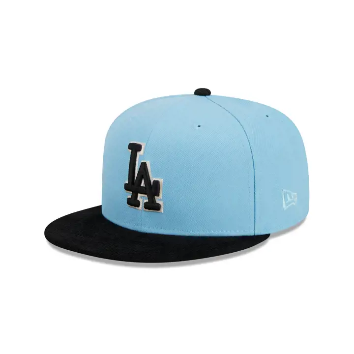 Casquette 59FIFTY MLB des Dodgers de Los Angeles noire et bleue skbl/blk/gry