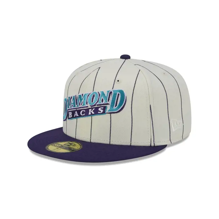 Arizona Diamondbacks MLB Rayures blanches cassées 59FIFTY ivoire/violet
