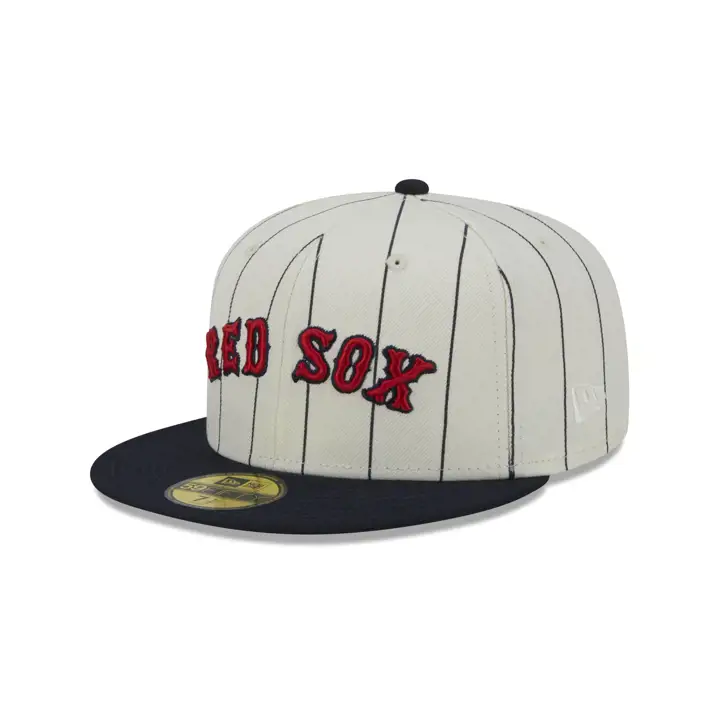 Boston Red Sox MLB Off White Pinstripe 59FIFTY ivoire/marine/vert