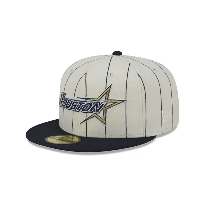 Casquette 59FIFTY Houston Astros MLB Blanche cassée Rayures fines ivoire/marine/vert
