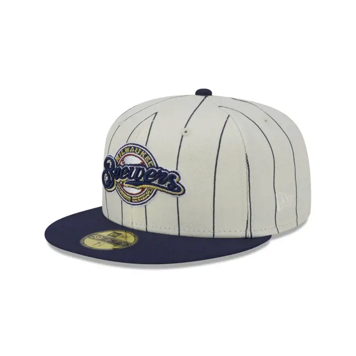 Milwaukee Brewers MLB Off White Rayure 59FIFTY ivoire/marine/