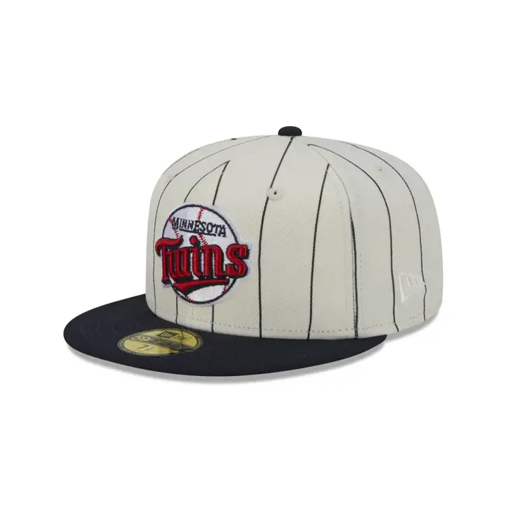 Casquette 59FIFTY rayée blanc cassé Minnesota Twins MLB ivoire/marine/gris