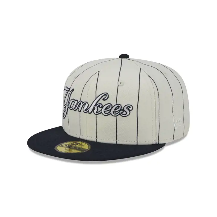 New York Yankees MLB Off White Pinstripe 59FIFTY ivo/navy/g