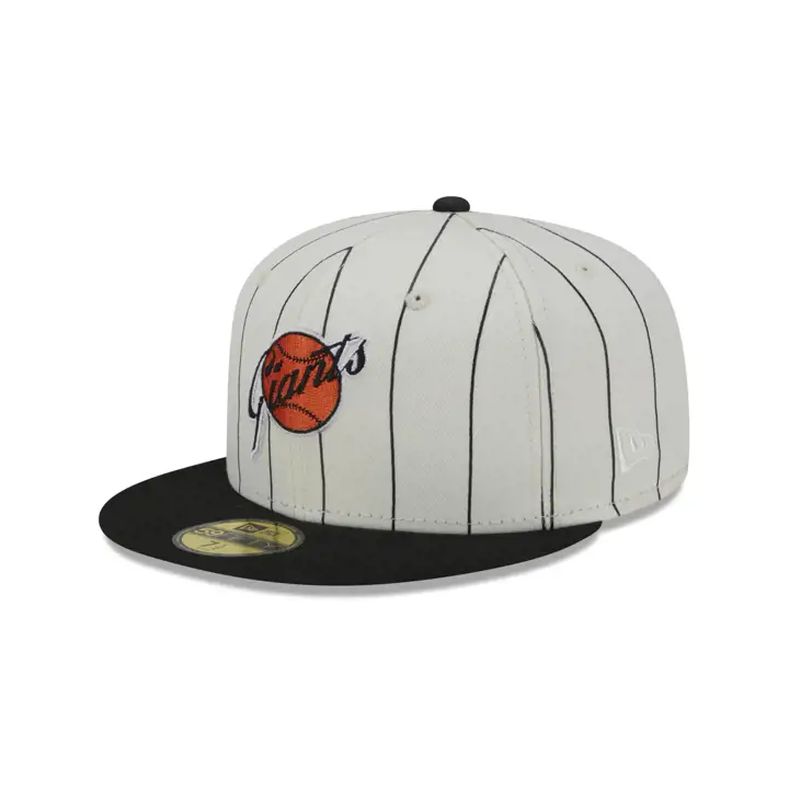 Casquette 59FIFTY MLB Off White Pinstripe des San Francisco Giants ivoire/bleu