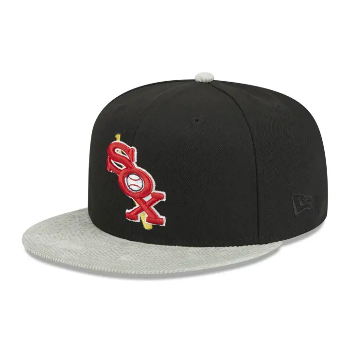 Casquette à visière en velours côtelé Chicago White Sox MLB 59FIFTY blk/gris/vert