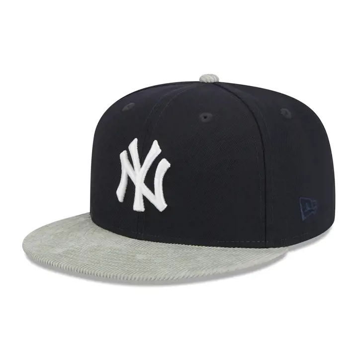 Casquette à visière en velours côtelé New York Yankees MLB 59FIFTY marine/gris/vert