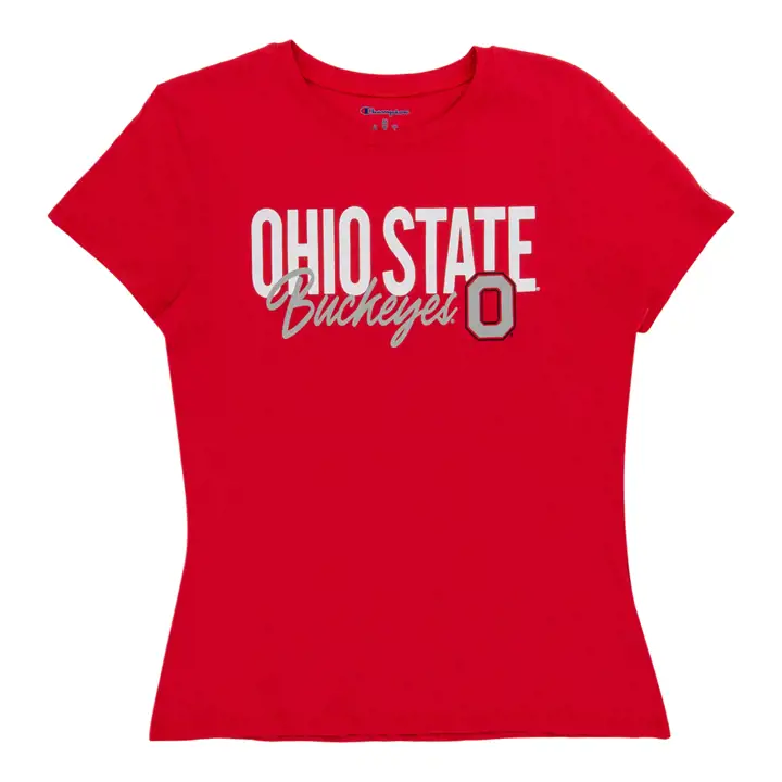 T-shirt basique Ohio State Buckeyes NCAA pour femme, motif script 23